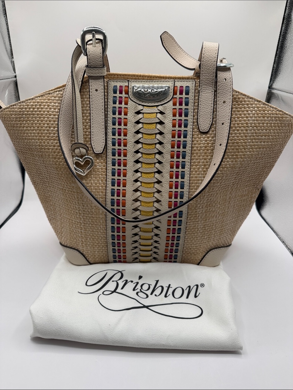 Brighton Andalusia Michaela Multi Color Straw Tote